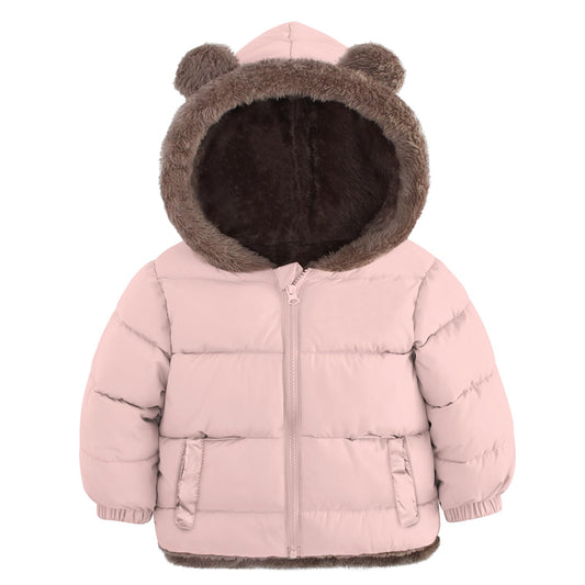 Aideaone Baby Toddler Winter Fleece Coat Boys Girls Cute Bear Ear Hooded Jackets with Pockets 6M-5T