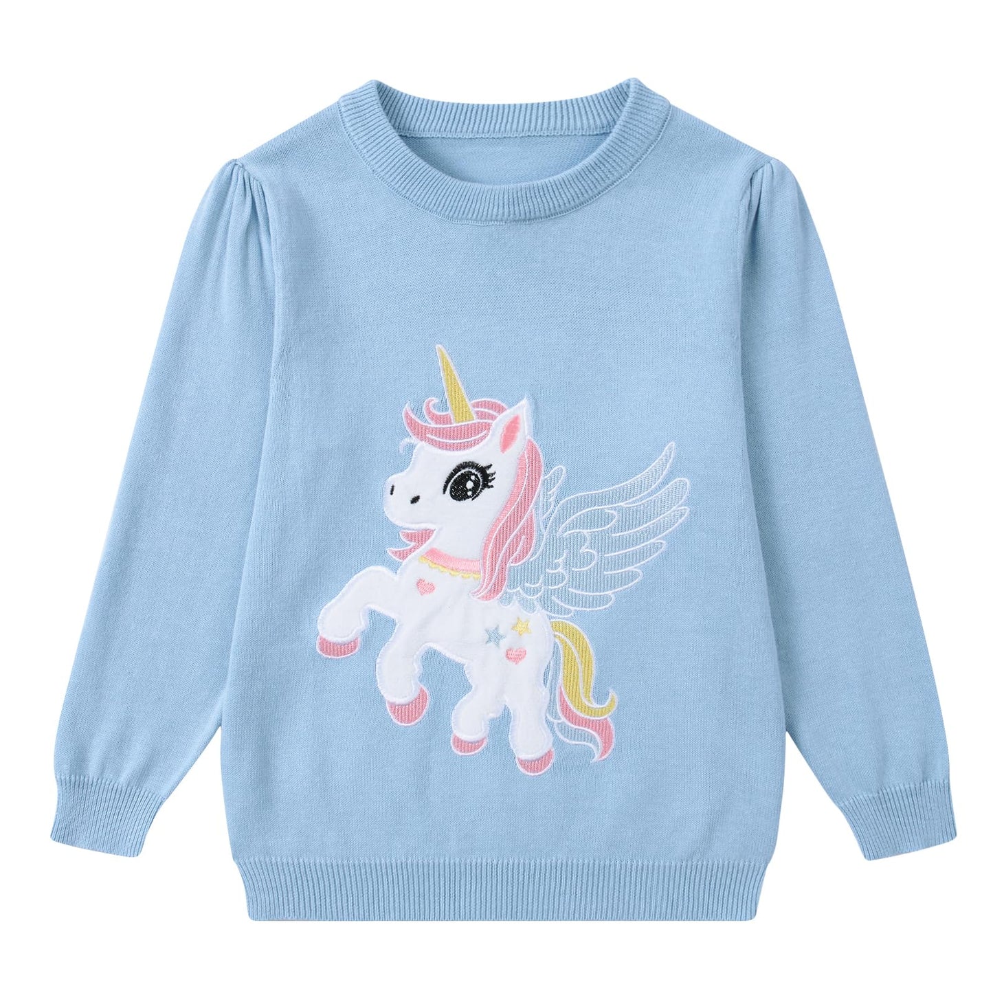 Aideaone Girls Toddler Sweater Long Sleeve Crewneck Pullover Knit Winter Fall Clothes 3-7 Years
