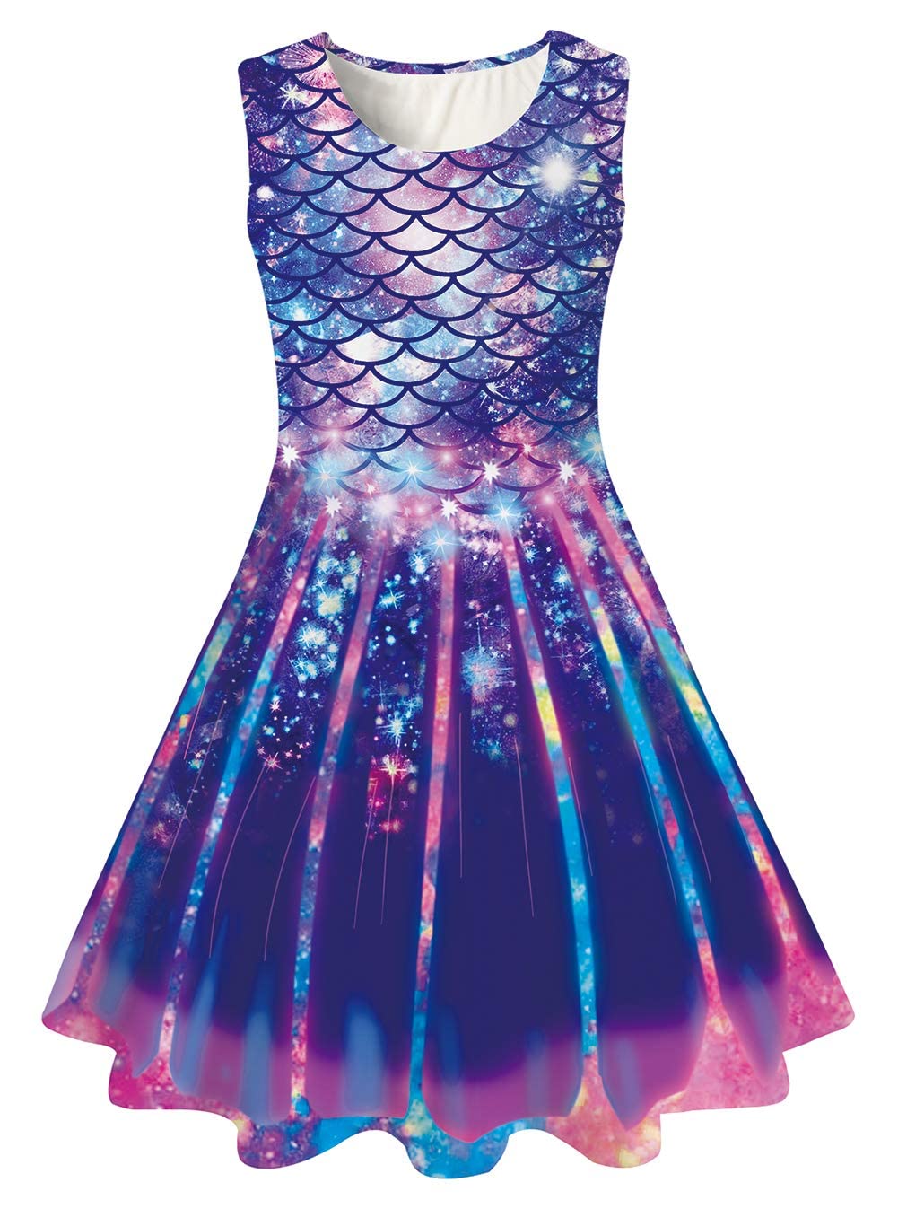 Youmei Girls Dress Kids Sleeveless Mermaid Birthday Sundress for 4-13 Years