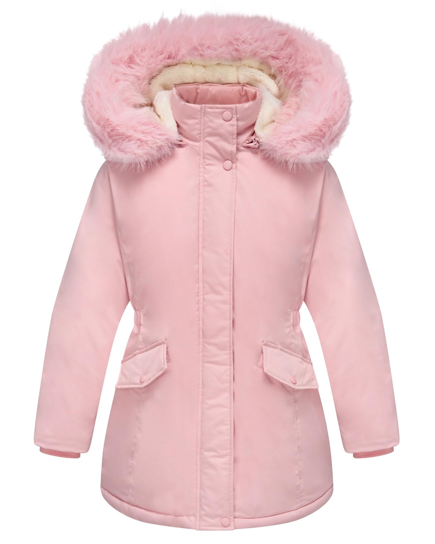 Aideaone Girls Winter Coats Heavyweight Kids Outerwear Warm Parka Puffer Jacket with Hood Purple 5-12Y