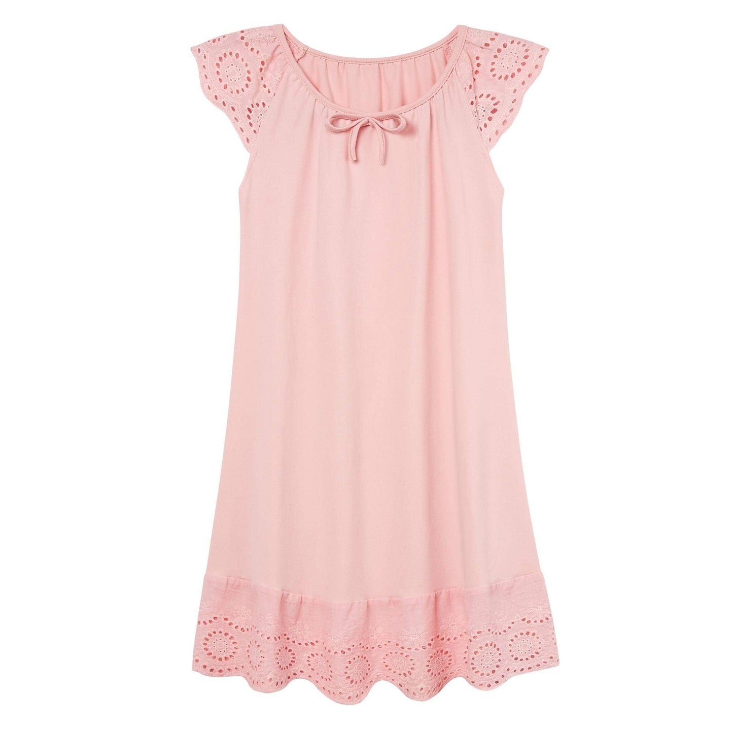 Aideaone Girls Nightgowns Cute Princess Sleepwear Flutter Sleeve Pajamas Nightie Dress Pink 5-12 Years