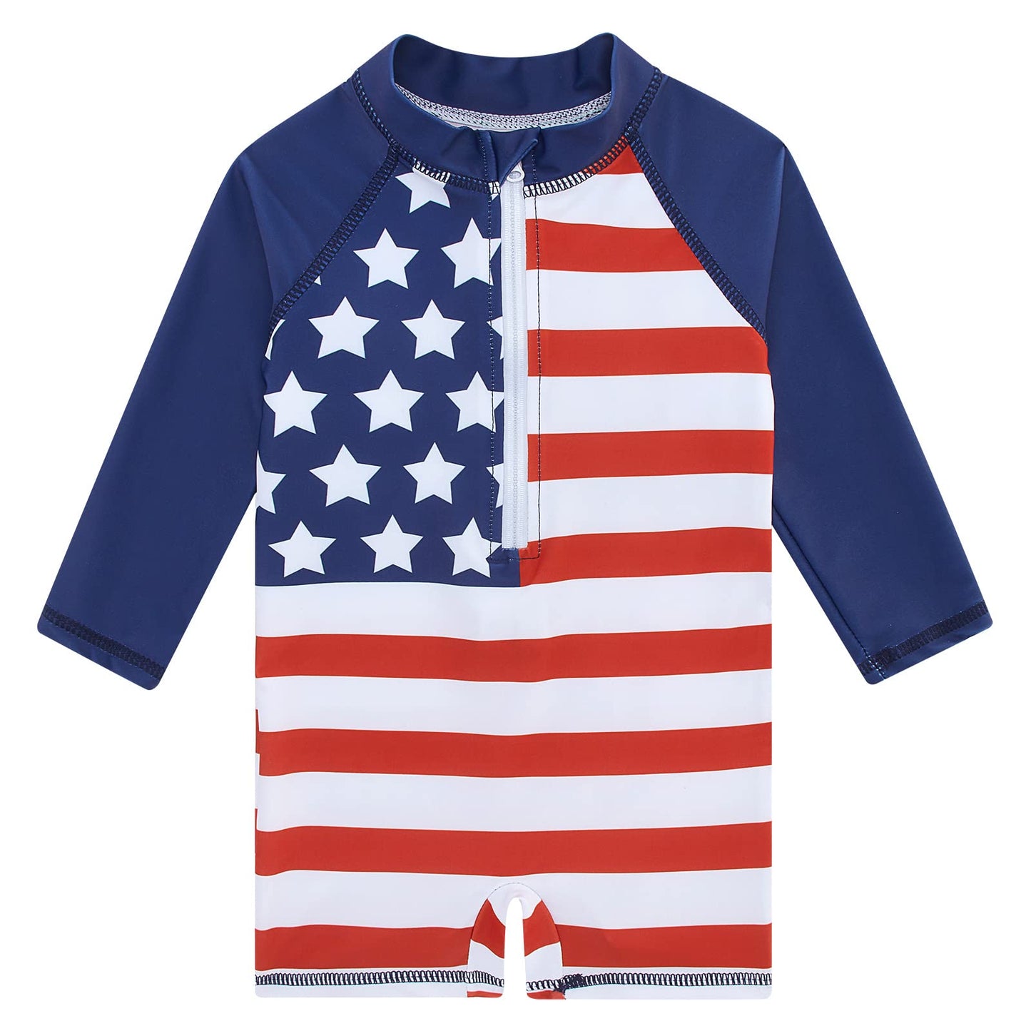 Aideaone Infant Baby Boys Swimsuit One Piece Rash Guard Long Sleeve Bathing Suit Zipper Swimwear for Boys 3-36 Months