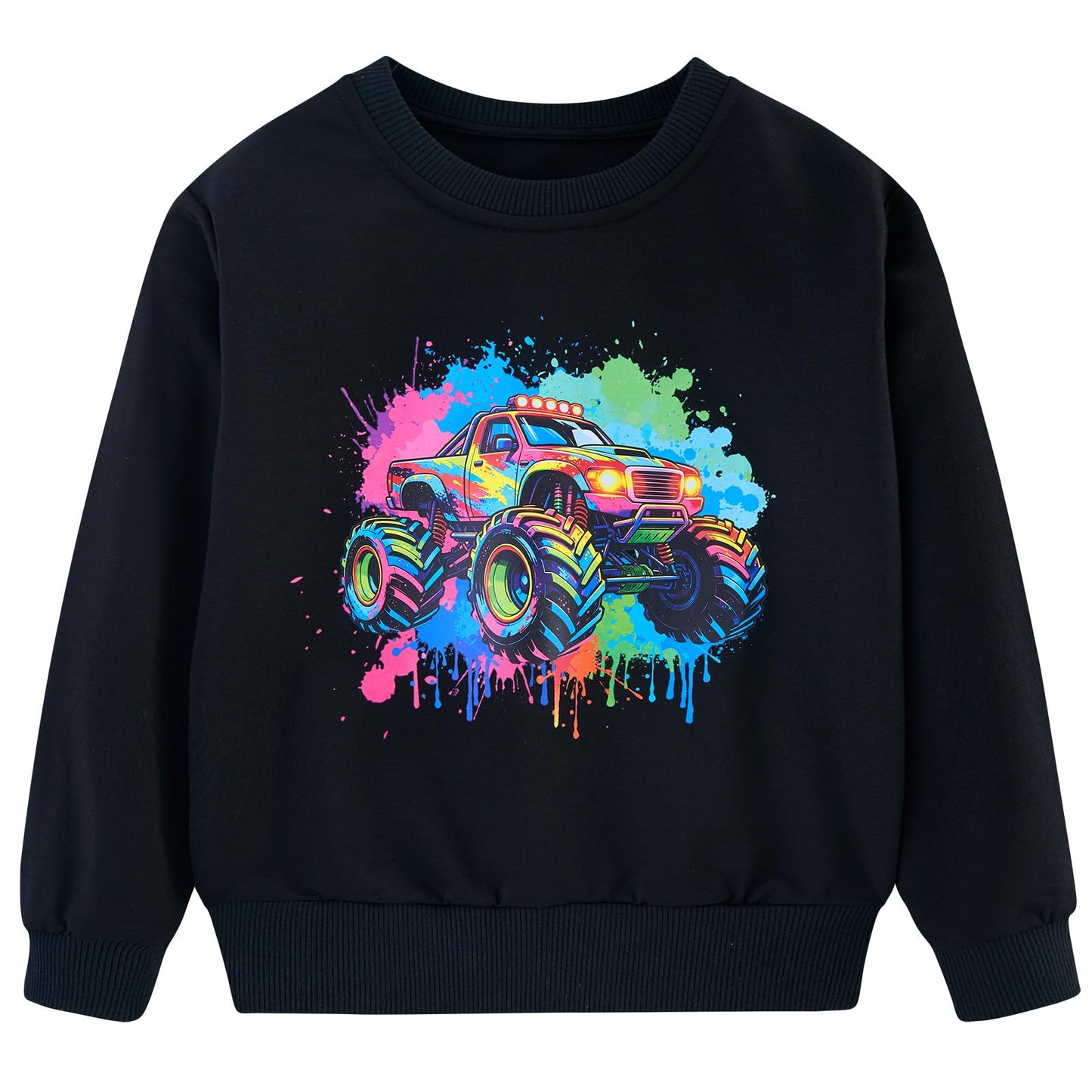 Aideaone Toddler Boys Sweatshirt Long Sleeve Boys Tractor/Truck Printed Sweatshirt Kids Crewneck Pullover Tops 3-6T