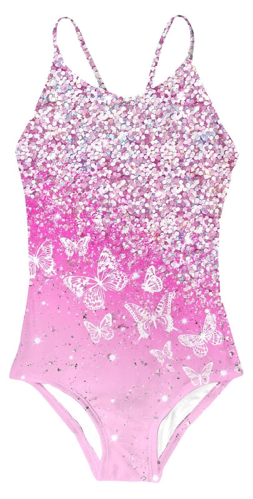 Aideaone Girls One Piece Swimsuits Quick Dry Beach Swimwear Bathing Suit 3-12 Years