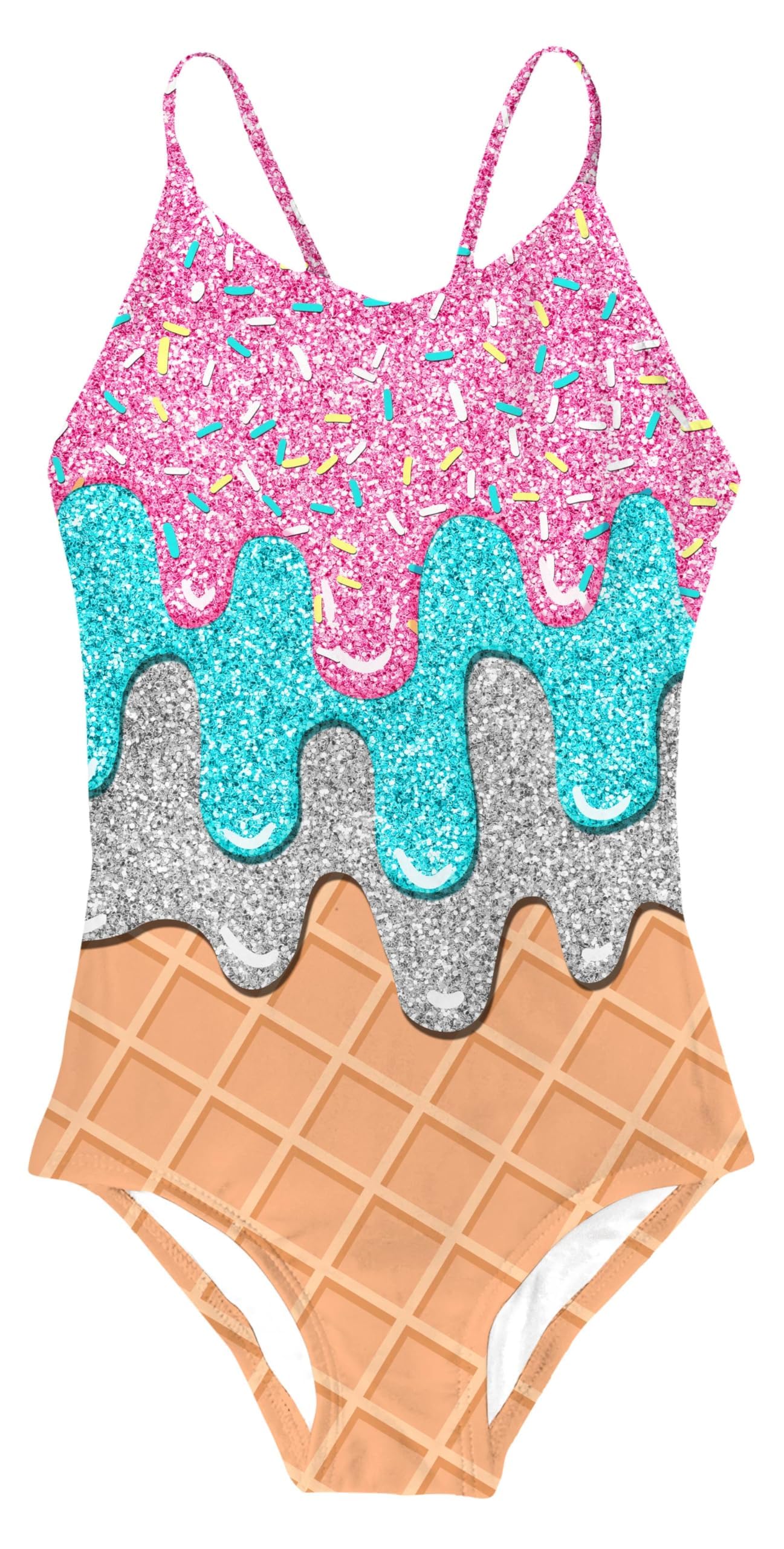 Aideaone Girls One Piece Swimsuits Quick Dry Beach Swimwear Bathing Suit 3-12 Years